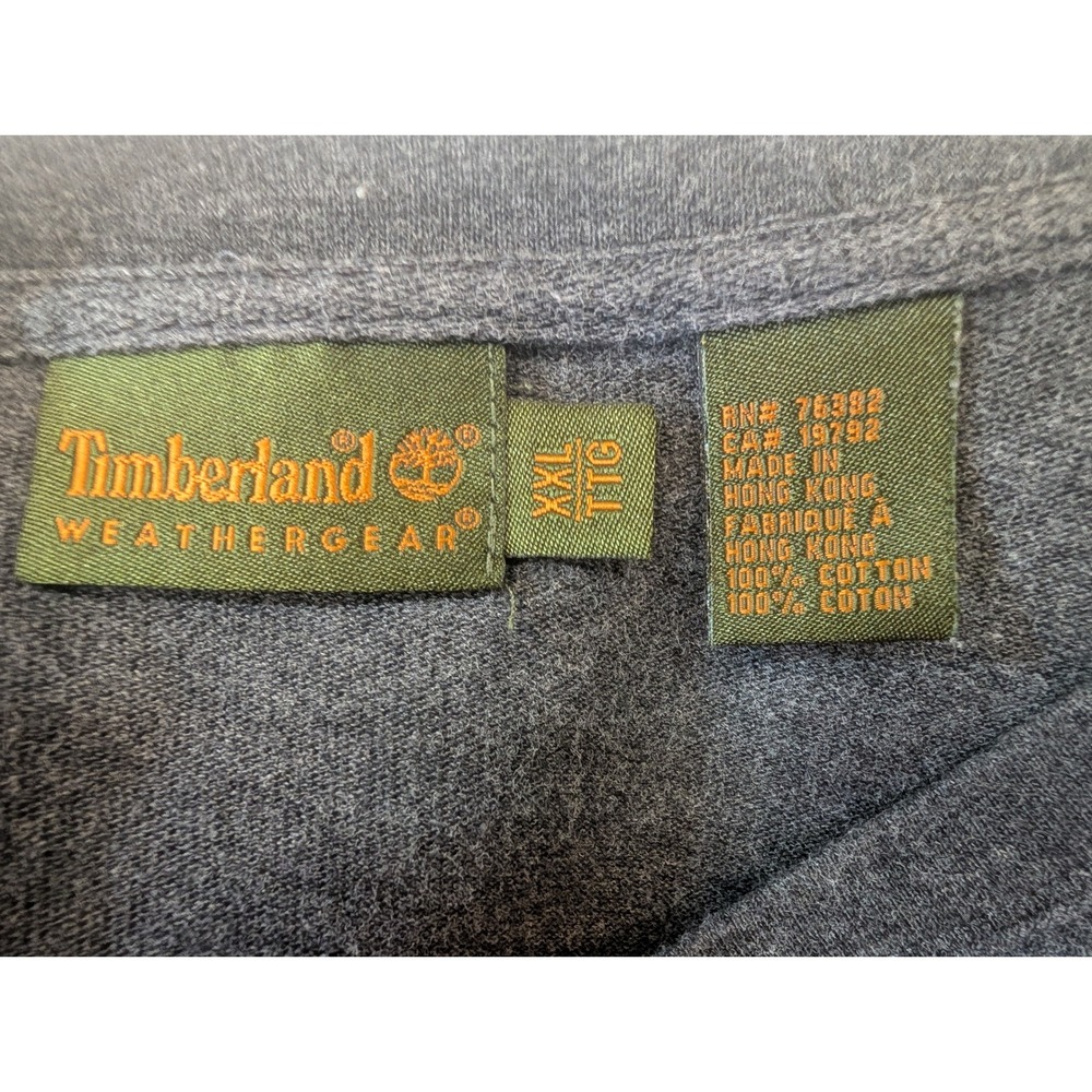 Timberland Weathergear Men's XXL Long Sleeve V Neck Tee‎ Shirt Gray - Picture 4 of 5